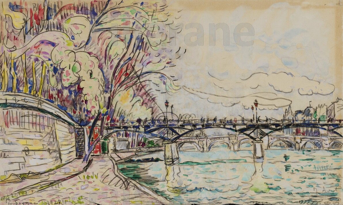 Tableau Pont des Arts Paris reproduction d'art sur toile canvas au format 40x60 cm