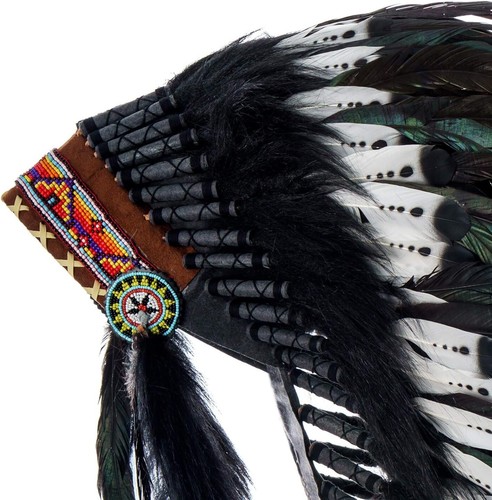 Handmade Feather Headdress - Native American Inspired | Adjustable & Unisex - Picture 5 of 8