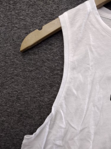 PINK Victoria Secret Crop Tank-Top Logo Girls In Charge Sleeveless White Small - Picture 8 of 10