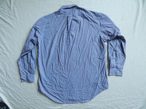 Ralph Lauren Blue White Gingham Plaid Long Sleeve Button Down Shirt - Large 16 - Picture 9 of 9