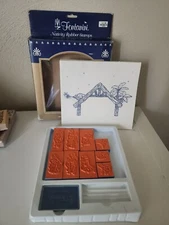 Fontanini Rubber Stamp Nativity Set Your Own Picture Roman, Inc Vintage 1997