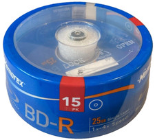 Memorex Blu-Ray BD-R 4x 25GB 15 Pack Spindle SEALED Brand New