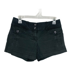 New York Co Short Shorts Womens Sz 0 Black Cotton/Spandex