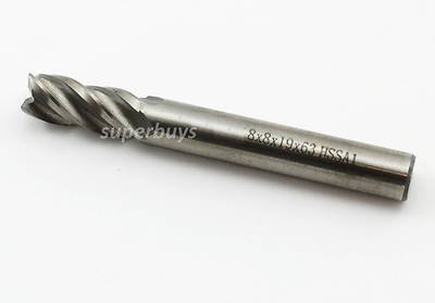 8mm 4 Flute HSS End Milling Mill Edge Slot Cutter Cutting Lathe Router Bit Tool