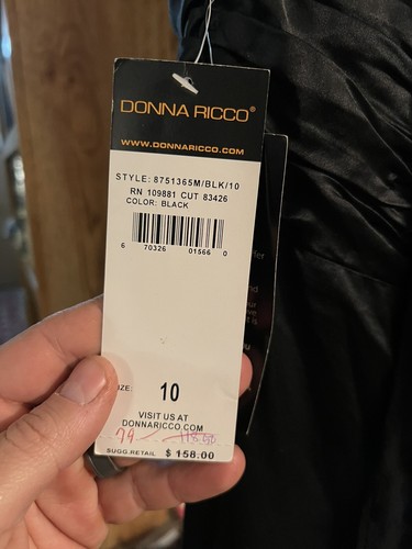Donna Ricco NY Cocktail Dress Size 10 Holiday Black 100% NEW With Tags Halter - Picture 7 of 9