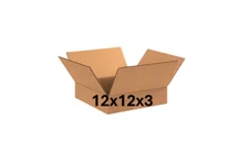 12" x 12" x 3" CARDBOARD BOX - 32 ect - SINGLE BOX