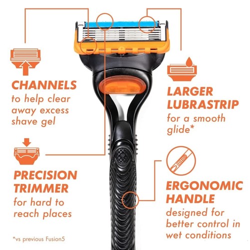 ✓ Gillette Fusion 5 Lamette Rasoio = Confezione 4 Unità Cartucce Uomo ORIGINALI - Foto 2 di 7
