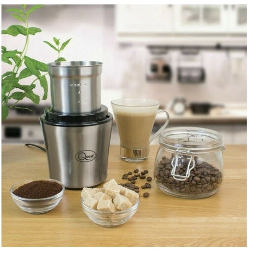 Wet and Dry One Touch Grinder Spice Coffee Kitchen Food Processor 80g 200W QUEST