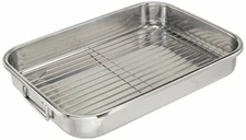 Brand New 16.5" ExcelSteel Multiuse w/ Rack & Foldable Handles, Roasting Pans