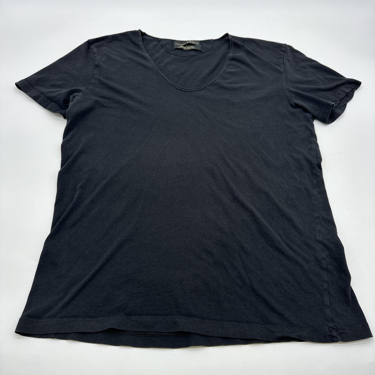 Zara Essentials Deluxe Cotton T-shirt Women Medium Black