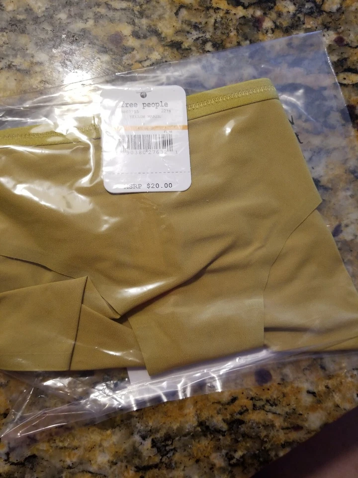 Ropa interior corta de bikini Free People Zoey talla S amarillo pantano OB807755 Foto 4 de 4