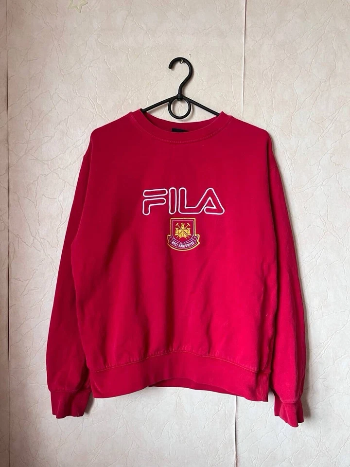 SUDADERA DE FÚTBOL DE ENTRENAMIENTO WEST HAM UNITED FILA VINTAGE CUELLO REDONDO SOOKER TALLA S Foto 3 de 4