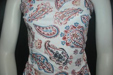 Modal Spandex Knit Jersey Fabric turkish paisley Print on White by the yard 9 oz