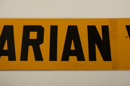 Vintage Porcelain Enamel Marian Way Sign (B3C) Black on Gold (JSF6)Sacramento CA - Picture 3 of 13
