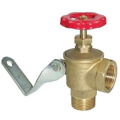 Messing Eckschieber/Hahn - 1'' BSP (Stecker/Buchse)