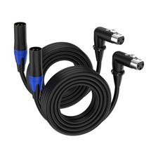 3.3FT 2 Pack XLR Right-Angle Male to Straight Female Microphone Extension Cable