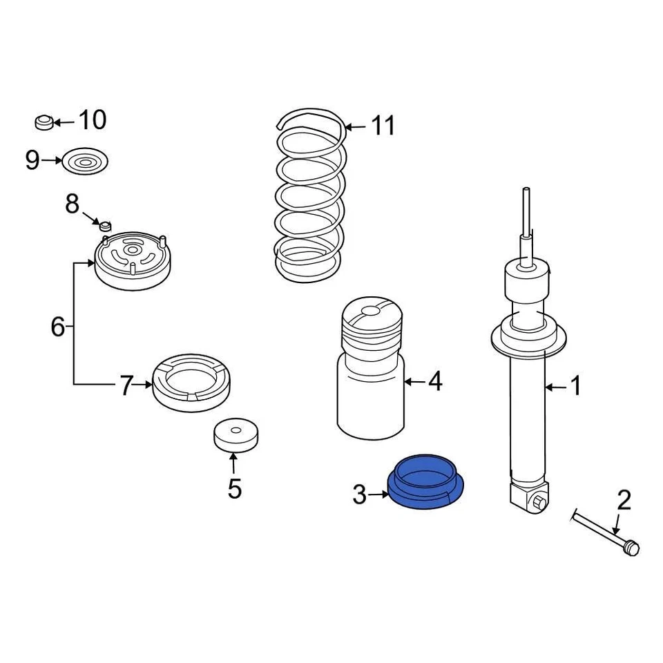 For BMW Z8 2000-2003 BMW 33531133671 Rear Lower Coil Spring Insulator - Изображение 4 из 4