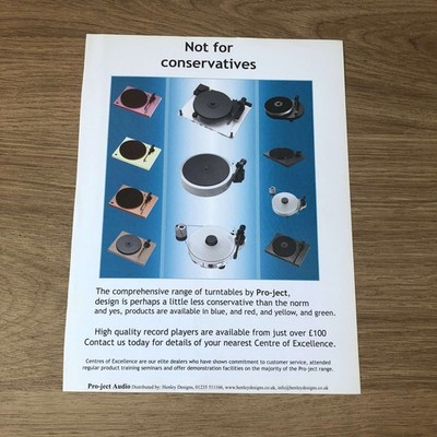 GRAM66 MAGAZINE ADVERT 11X8 THE PRO-JECT AUDIO TURNTABLE RANGE