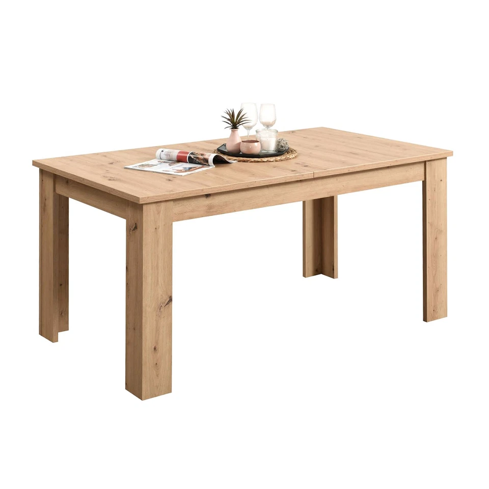 Esstisch ausziehbar 120x80 Massiv Holz Küchentisch Wohnzimmertisch Homestyle4u - Bild 3 von 4