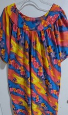 Vtg Anthony Richards Hawaiian MUMU House Dress Nightgown 1X multicolor floral