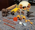 Vintage Playmobil Igloo Eskimo 5 Family Figures Set Bears Seals Sled Dogs Kayak