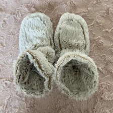Warmies One Size Hot Cold Soft Relaxation Weighted Boots NonSlip Faux Fur