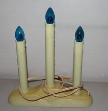 Vintage Candelabra 3 Light Window Electric Candoliers Drip Christmas