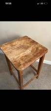 Vintage pine Wooden Kitchen Stool  Seat – Mid Century Utility Café Style