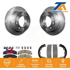 Rear Disc Rotors Ceramic Pads Parking Shoes Kit For GMC Sierra 2500 HD Chevrolet