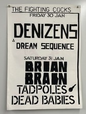 Brian Brain Culture Club Poster Jon Moss Denizens Original Fighting Cocks  1981