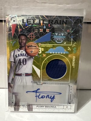 2024-25 Bowman University Best Flory Bidunga Let It Rain Relic Auto /75 Yellow