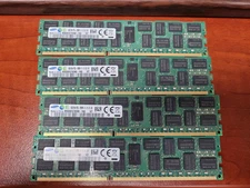 Lot of 4 16GB DDR3L-1600 ECC RDIMM PC3L-12800R 2Rx4 Server RAM 64GB Total