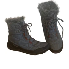 Columbia Minx Shortie 3 Insulated Waterproof Grey Quilted Winter Boots 7.5