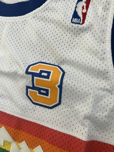Men's Medium Allen Iverson Denver Nuggets NBA Throwback Jersey White #3 - Picture 6 of 6