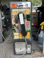 Vintage Black Phone Booth Payphone Push Button Telephone GTE Frontier Verizon