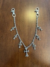 CHROME HEARTS WALLET CHAIN 7 Crosses Ball Link 2 Lobster Clasp 20 Inch