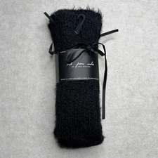 Urban Outfitters Out From Under Black Leg Warmers One Size Fuzzy Knit Bow