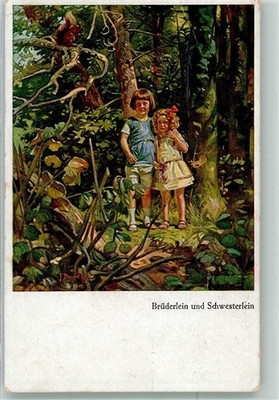 38228854 - signed Doubek Prof. Brother and Little Sister Modern Art No.