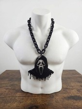 Ghostface Hype Chain Scream Mask Pendant Necklace 32" Horror Movie Jewelry