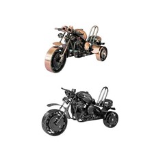 Motor Tricycle Iron Art Sculpture Motorcycle Model Decorative Collectible Retro