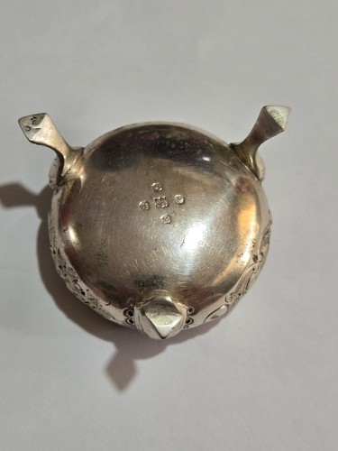 Georgian Sterling Silver Cauldron Salt – Sheffield 1794 Matthew Fenton - Imagen 12 de 14