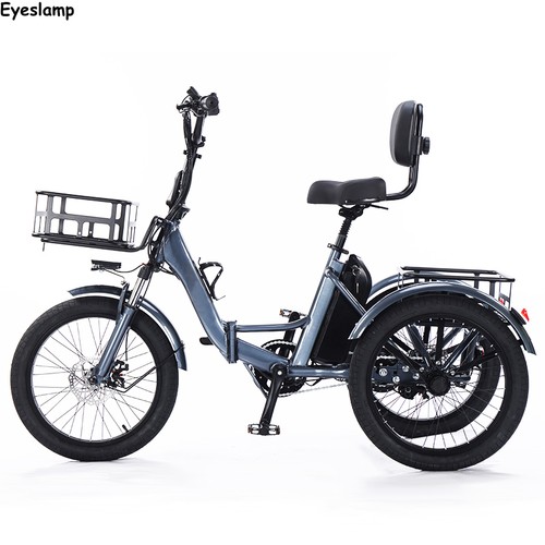Electric Tricycle 20 Inch Folding 48V 350W 13Ah LED Light Perfect for Seniors - Picture 2 of 11