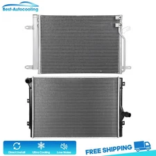 Aluminum Radiator And A/C Condenser For 2011 2012 Volkswagen Jetta Sedan 2.0L l4