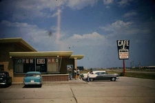 S1884 KS Kansas Wichita King's Cafe Roadside Restaurant Car 35 MM Slide Photo