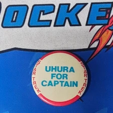 Vintage Star Trek Uhura For Captain Button Pin