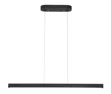 Black Linear Pendant Light Wood Led Linear Light Fixtures Dimmable Dining Room