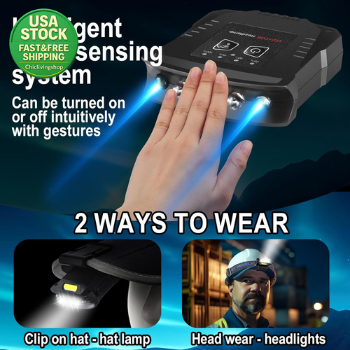 2 Pezzi LED Clip su Tappo Luci USB Ricaricabile Impermeabile Nero - Foto 6 di 12