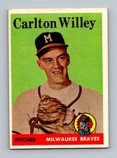 1958 Topps #407 Carlton Willey Rookie VG-VGEX Vintage Baseball Card. rookie card picture