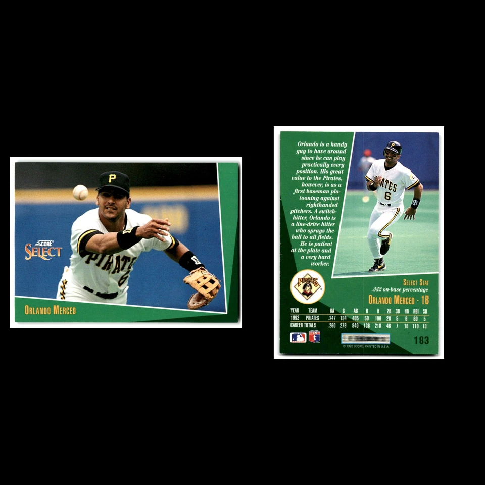 Orlando Merced #183 1993 Select Pittsburgh Pirates Baseball Card MLB NM - Изображение 3 из 3