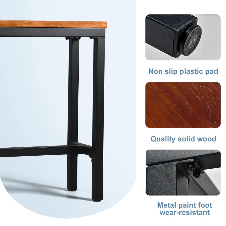 Mesa de Bar, 47.24"L×41.33"H Altura de Bar Mesa de Pub Superior Alta Sofá Rectangular Con... Foto 4 de 4